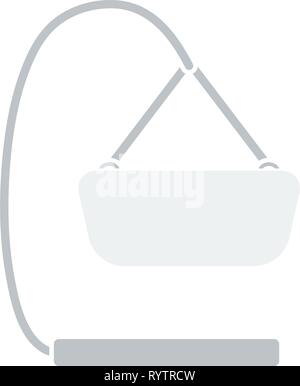 Baby hanged cradle icon. Flat color design. Vector illustration. Stock Vector