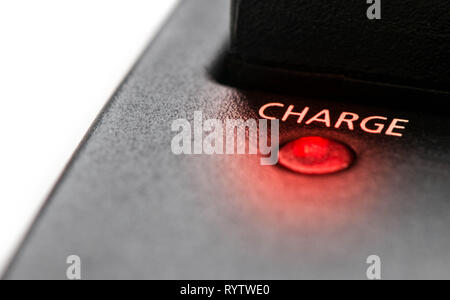 charge power led red light, power recharge boost Stock Photo
