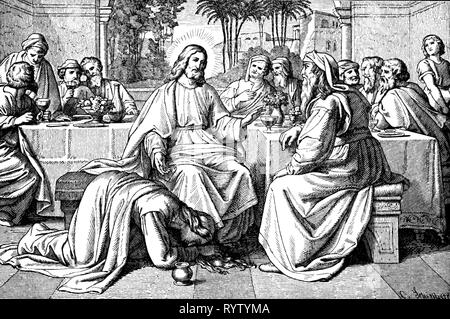 Jesus and the sinner woman Stock Photo - Alamy