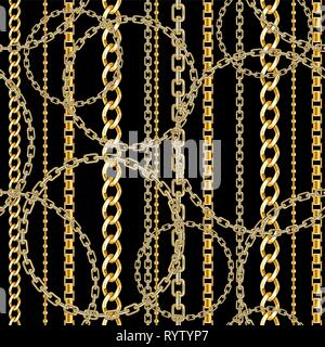 Abctract seamless pattern with belts, chain on bright animal skin background for fabric. Trendy repeating leopard print. Stock Vector