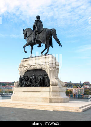 Equestrian statue of Count Gyula Andrassy, Budapest, Hungary Stock Photo