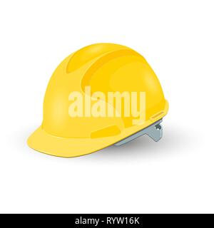 Yellow safety helmet isolated on white background Stock Vector
