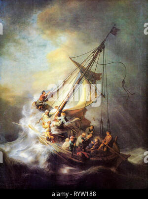 The Storm on the Sea of Galilee, painting, 1633 by Rembrandt Stock Photo