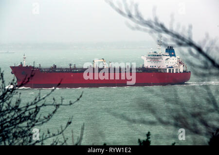 Oil,Chemical,Tanker,Perseus N, Registered, Monrovia, The Solent, Fawley,Oil,Refinery, Southampton, Cowes, Isle of Wight, Hampshire, England, UK,