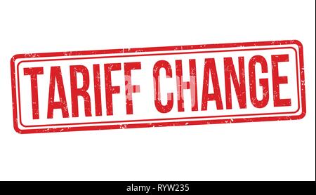 Tariff change sign or stamp on white background, vector illustration Stock Vector