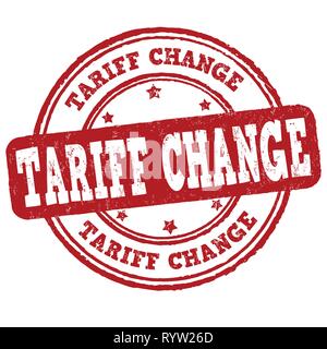 Tariff change sign or stamp on white background, vector illustration Stock Vector
