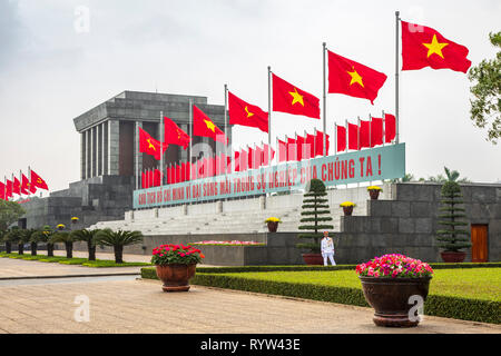 Ho Chi Minh Mausoleum, Ba Dinh Square, Hanoi, Vietnam, Asia Stock Photo