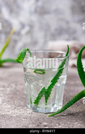 Glass of healthy aloe vera drink Stock Photo