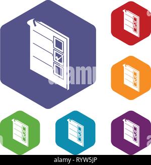 Voted paper icons vector hexahedron Stock Vector