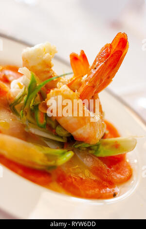 Jucy fresh shrimps isolated on white Stock Photo