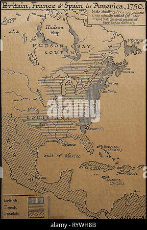 18th century Map of New France (Quebec), Canada and St Laurence ...