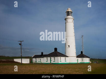 Nash Point Lighthouse situated on the Heritage Coast, South Wales, UK Stock Photo