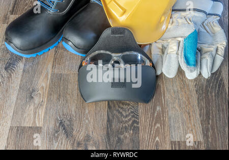 Protective equipment for work where there is a risk of injury during work Stock Photo