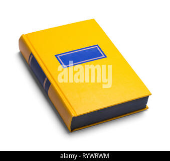 Old Closed Yellow Book Isolated on White. Stock Photo