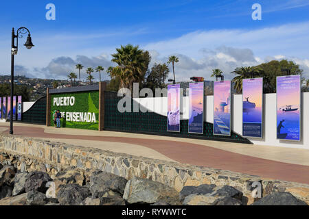 Malecon, Ensenada City, Baja California, Mexico Stock Photo