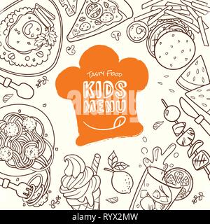 Cute Rainbow Food Objects Collection Stock Vector