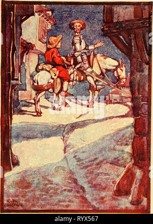 Don Quixote De La Mancha vintage artwork Stock Photo