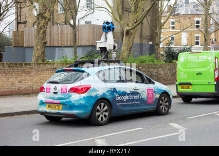 Google Street View car and 360 degree camera in south east London, UK Stock Photo