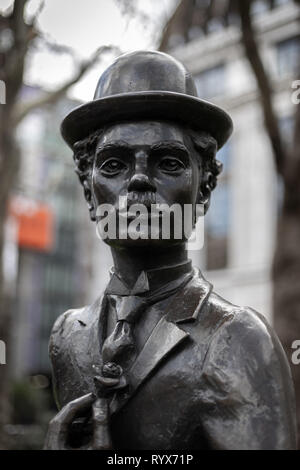 LONDON, UK - MARCH 11 : Statue of Charlie Chaplin in Leicester Square London on March 11, 2019 Stock Photo