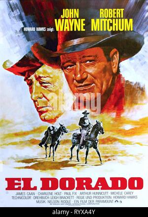 ROBERT MITCHUM, JOHN WAYNE POSTER, EL DORADO, 1966 Stock Photo