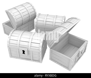 Chests. 3d illustration Stock Photo - Alamy
