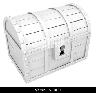 3d rendering of a treasure chest isolated in white studio background ...
