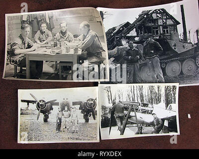 Personal photographs and memorabilia of fighting Americans during the Second World War. Stock Photo