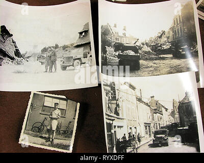 Personal photographs and memorabilia of fighting Americans during the Second World War. Stock Photo