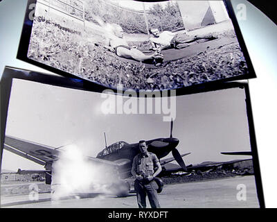 Personal photographs and memorabilia of fighting Americans during the Second World War. Stock Photo