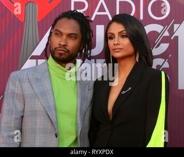 Los Angeles, CA, USA. 14th Mar, 2019. Miguel, Miguel Pimentel, Nazanin Mandi at arrivals for 2019 iHeartRadio Music Awards - Part 2, Microsoft Theater, Los Angeles, CA March 14, 2019. Credit: Priscilla Grant/Everett Collection/Alamy Live News Stock Photo
