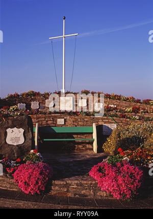 Channel Islands. Alderney. Hammond War Memorial to those who lost their lives in WW2 Nazi slave labour concentration camps on the island. Stock Photo