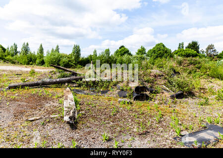 Old disused sand quarry in Doncaster, South Yorkshire. Stock Photo