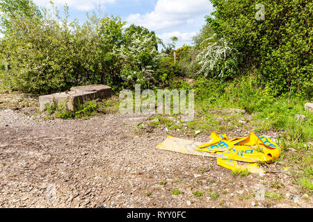 Old disused sand quarry in Doncaster, South Yorkshire. Stock Photo