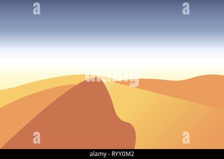 Desert landscape (sand dunes) Stock Vector