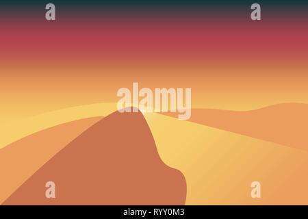 Desert landscape (sand dunes) Stock Vector