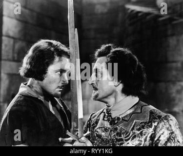 Errol Flynn, Basil Rathbone, 'The Adventures of Robin Hood' (1938) Warner Bros. File Reference # 33751 916THA Stock Photo