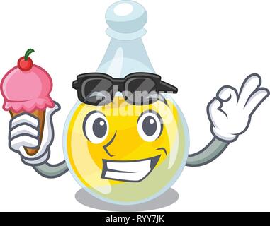 With ice cream sesame oil isolated with the cartoon Stock Vector