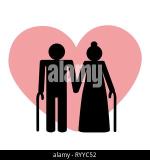 grandparents old couple pictogram vector illustration EPS10 Stock Vector