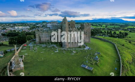 The old ruined Rock of Cashel it is a ruined castle that is one of the most visited places in Ireland Stock Photo