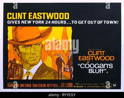 CLINT EASTWOOD POSTER, COOGAN'S BLUFF, 1968 Stock Photo