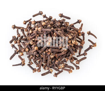 Heap of dried cloves isolated on white background Stock Photo