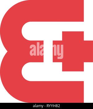 vector illustration letter b plus logo icon Stock Vector Image & Art ...