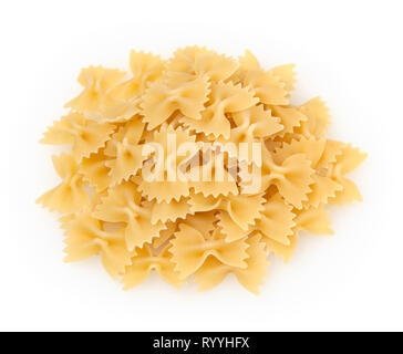 Farfalle pasta isolated on white background Stock Photo