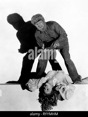 LON CHANEY JR., EVELYN ANKERS, THE WOLF MAN, 1941 Stock Photo