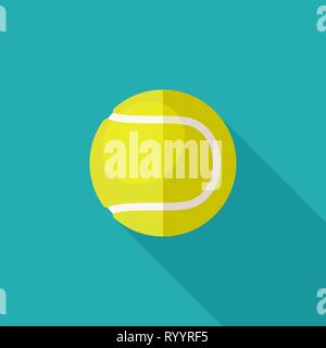 Tennis ball flat icon Stock Vector