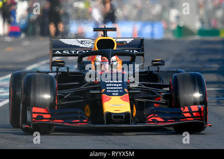 Albert Park, Melbourne, Australia. 16th Mar, 2019. Max Verstappen (NLD) #33 from the Aston Martin Red Bull Racing team leaves the pit to start the qualification session at the 2019 Australian Formula One Grand Prix at Albert Park, Melbourne, Australia. Sydney Low/Cal Sport Media/Alamy Live News Stock Photo