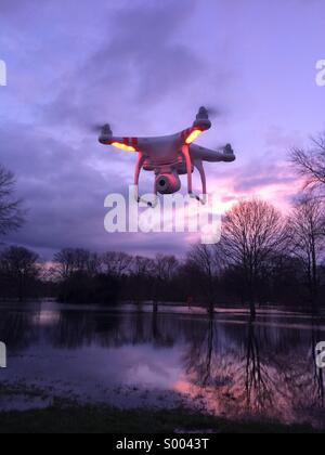 Dji phantom vision drone over Windsor , uk Stock Photo