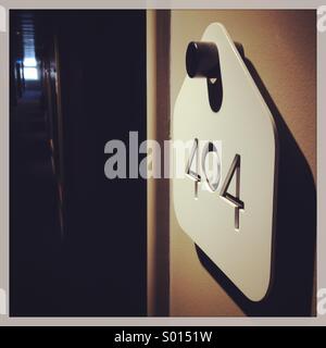 Room 404 of a generic hotel. Just like the page not found error. Stock Photo
