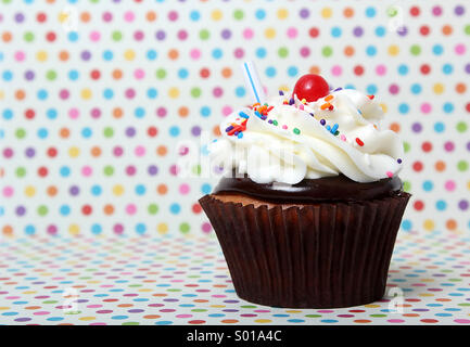 Birthday Cupcake Stock Photo