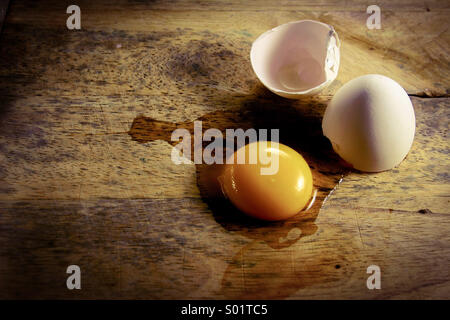 Cracked egg Stock Photo